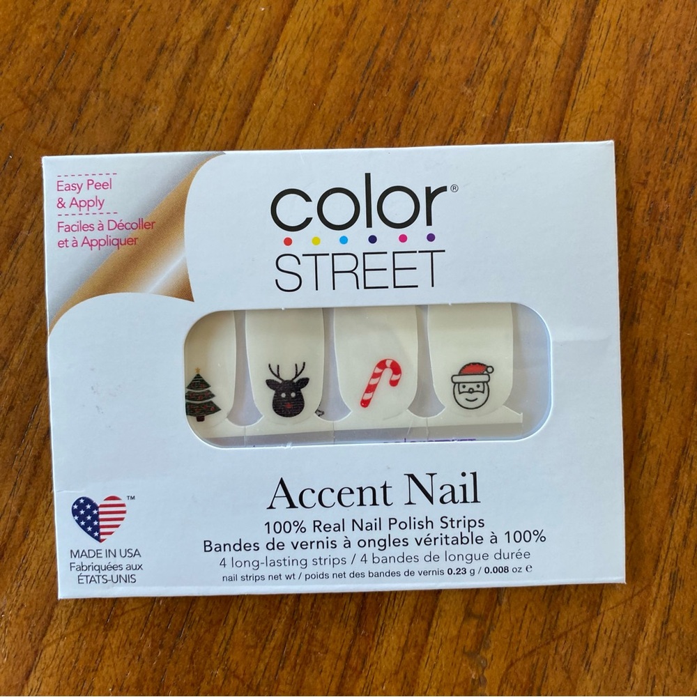 4/$25 Color Street Accent Nail Polish Strips NWT “Santa Approved”